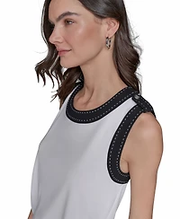 Karl Lagerfeld Paris Women's Contrast-Trim Sleeveless Top