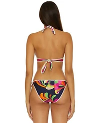 Trina Turk Womens Reversible Halter Bikini Top Tie Side Hipster Bikini Bottoms