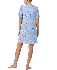 Ellen Tracy Women's Printed Flutter-Sleeve Sleep Tunic