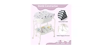 Folding Baby Changing Table with Bathtub and 4 Universal Wheels
