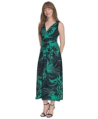 Tommy Hilfiger Women's Floral-Print Sleeveless Ruched Dress