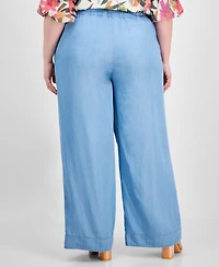 Vince Camuto Plus Drawstring-Waist Wide-Leg Pants