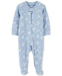 Carter's Baby Girls Floral 2-Way-Zip Cotton Sleep & Play Footed Coverall