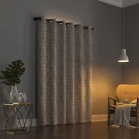 Parrish Distressed Grid Thermal Extreme 100% Blackout Grommet Curtain Panel