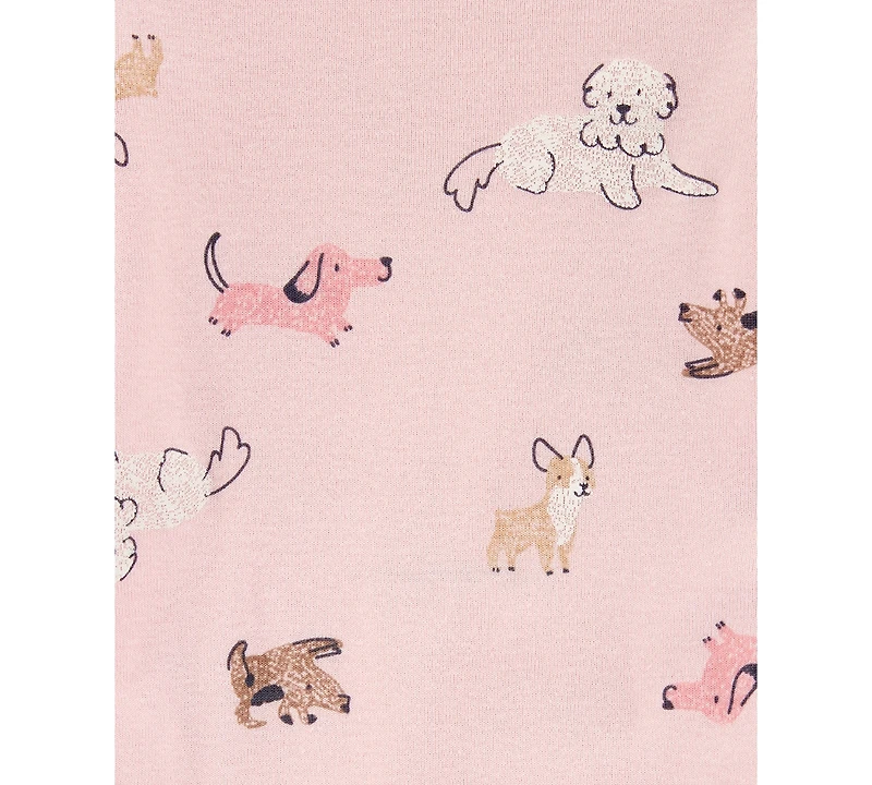 Carter's Baby Girls Cotton Puppy Long-Sleeve Bodysuits, 4 Pack