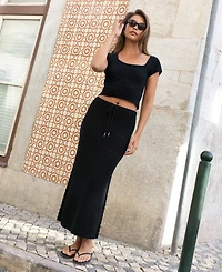 French Connection Women's Nellis Cotton Side-Slit Skirt