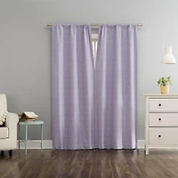 Sylo Generation Contrast Slub Magnetic Closure 100% Blackout Rod Pocket Curtain Panel