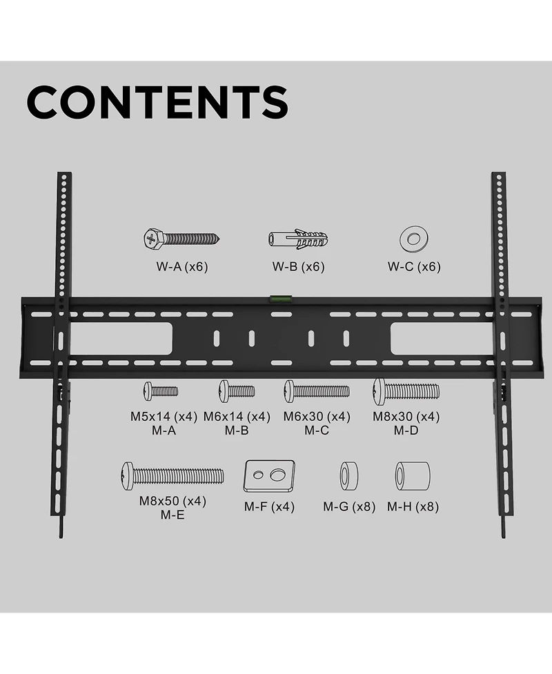 ProMounts Premium Flat / Fixed Tv Wall Mount for 60" to 110" TVs Up to 165lbs