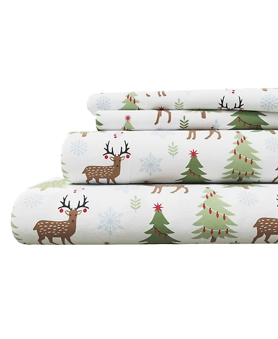 Linery & Co. Ultra-Soft Turkish Cotton Flannel Lodge Print Sheet Set