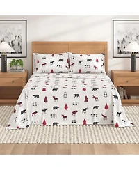 Linery & Co. Ultra-Soft Turkish Cotton Flannel Lodge Print Sheet Set