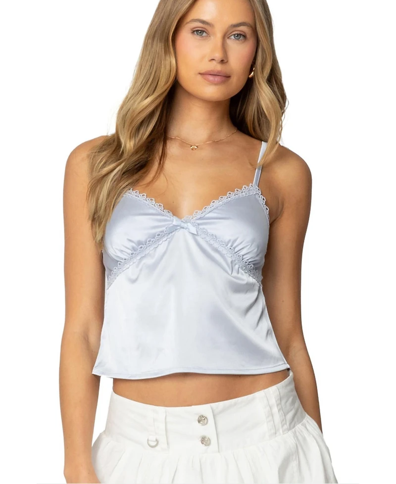 Edikted Women's Imani Satin Effect Tank Top