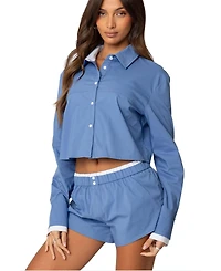 Edikted Women's Danette Oversized Button Up Shirt