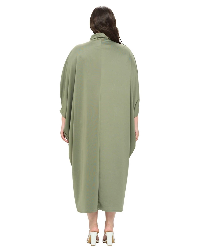 L I V D Plus Size Potter Cape Kaftan Midi Dress