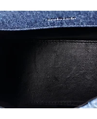 Pre-Owned Balenciaga Small Hourglass Top Handle Bag Denim Printed Leather