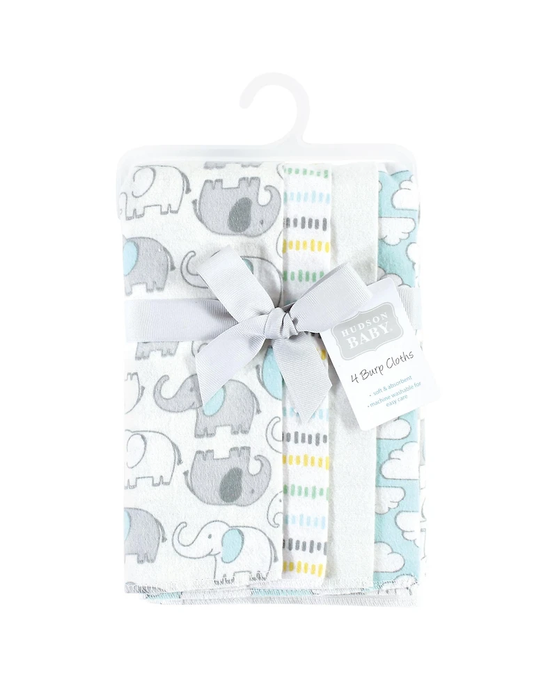 Hudson Baby Unisex Comfortable Cotton Poly Flannel Baby Burp Cloths Set