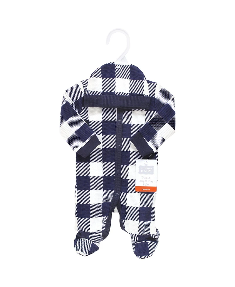 Hudson Baby Baby Boys Hudson Cozy Thermal Preemie Collection with Beanie