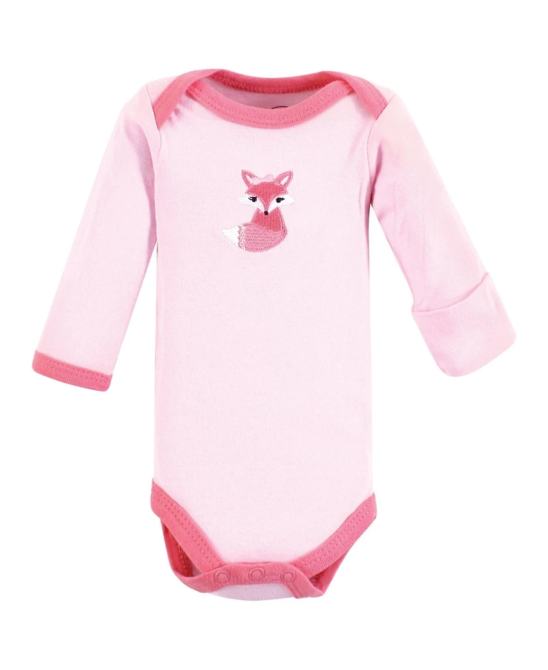 Luvable Friends Baby Girls Preemie Long Sleeve Bodysuits 3pk - Foxy