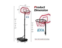 Height Adjustable Basketball Hoop with 2 Nets and Fillable Base