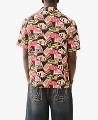 True Religion Men's Short Sleeve Camp Allover Print Shirt