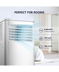 Zafro 8,000 Btu Portable Air Conditioners, Air Conditioner for Room Up to 350 Sq.Ft, 3-in-1 Portable Ac Unit Cool & Dehumidifier & Fan Modes with Remo