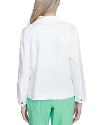 Alfred Dunner Women's Rise Shine Soutache Fringe Long Sleeve Trim Jacket