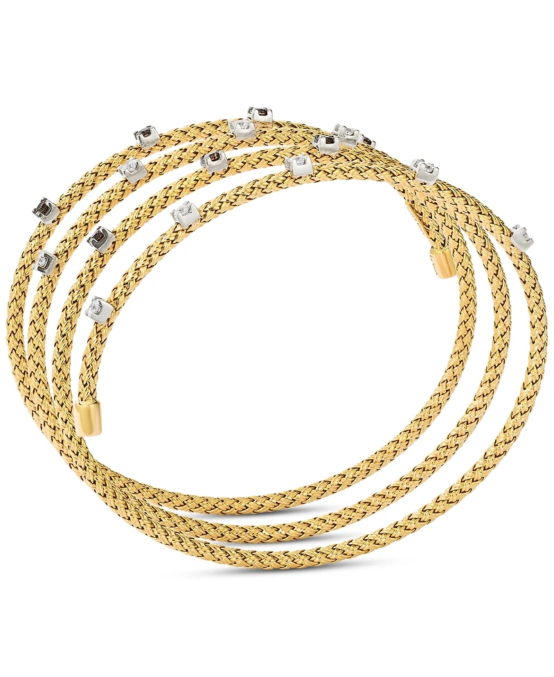 Le Vian Chocolatier Chocolate Diamond & Vanilla Diamond Wrap Bracelet (3/4 ct. t.w.) in 14k Two-Tone Gold