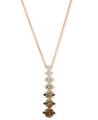 Le Vian Chocolate Ombre Diamond Vertical Graduated Adjustable 20" Pendant Necklace (3/4 ct. t.w.) in 14k Rose Gold