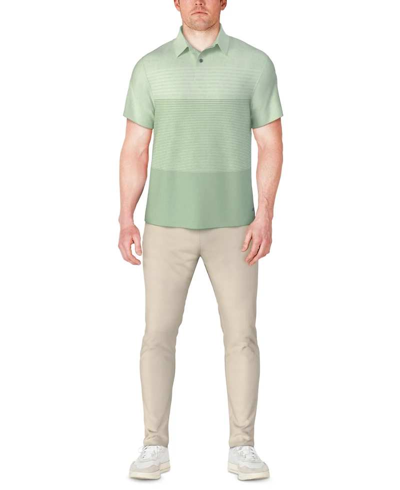 Pga Tour Men's Distressed Stripes Polo Shirt