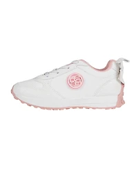 Bebe Toddler Girls Double Layer Bow at Back with Medallion Sneakers