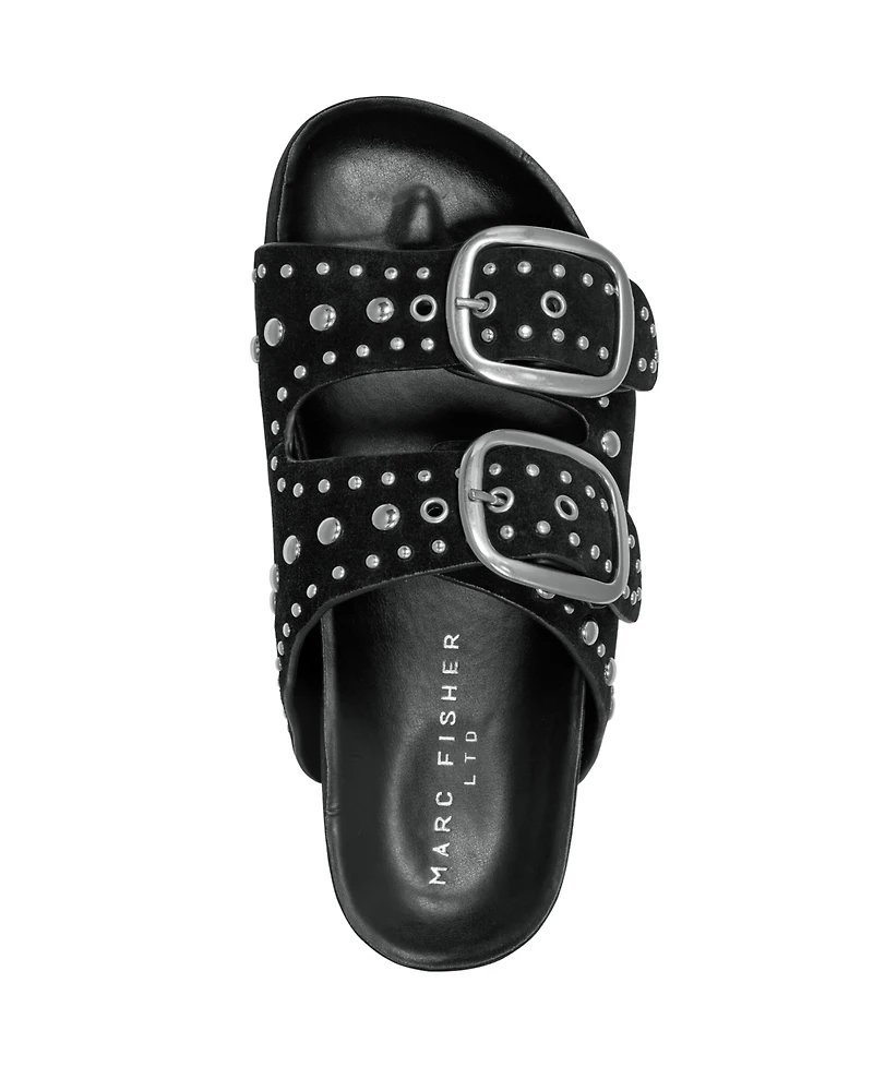 Marc Fisher Ltd Women's Sayge Studded Double Band Flatform Sandals