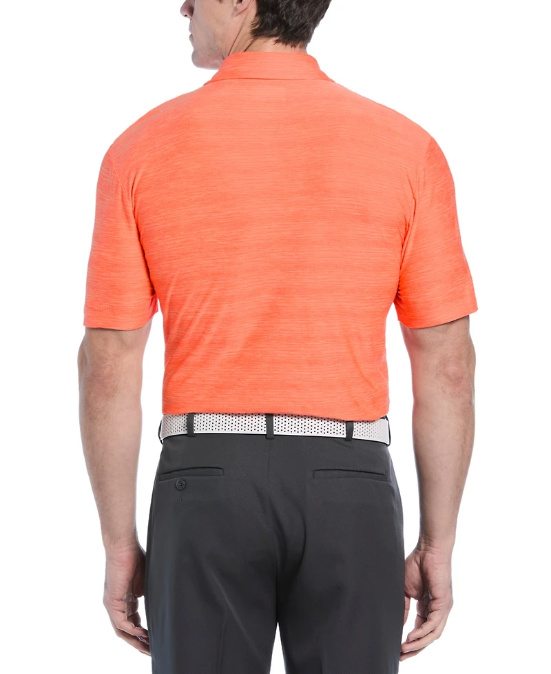 Pga Tour Men's Jaspe Airflux Short Sleeve Striped Golf Polo Shirt