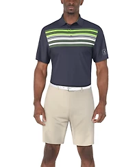 Pga Tour Men's Short Sleeve Chest Stripe Golf Polo Shirt