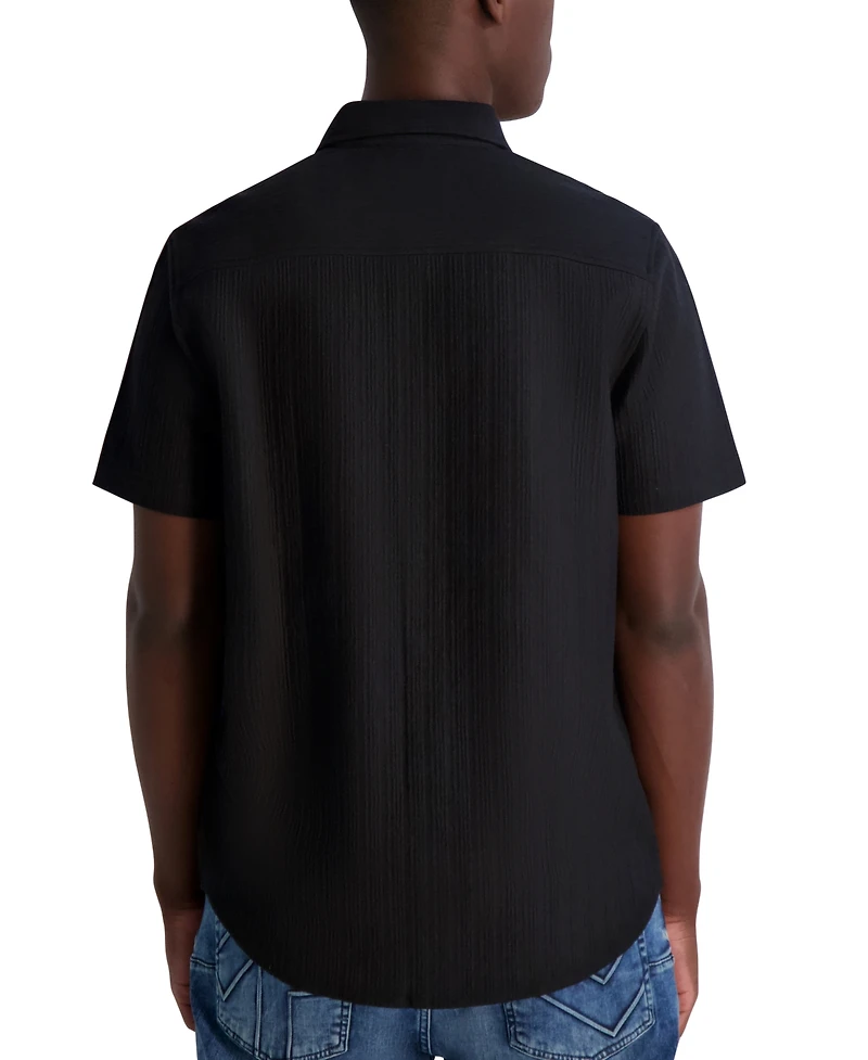 Karl Lagerfeld Paris Men's Regular-Fit Solid Textured Button-Down Shirt