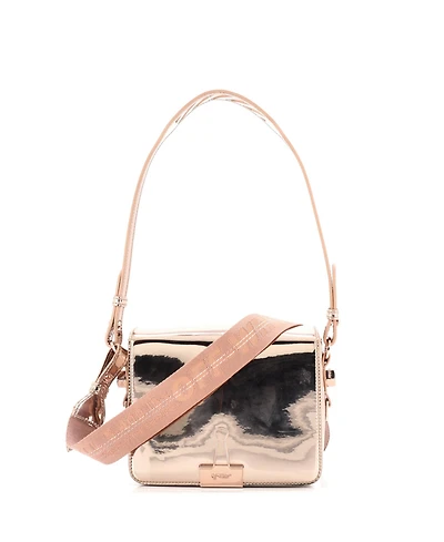 Pre-Owned Off White Mini Binder Clip Flap Bag Mirror Faux Leather