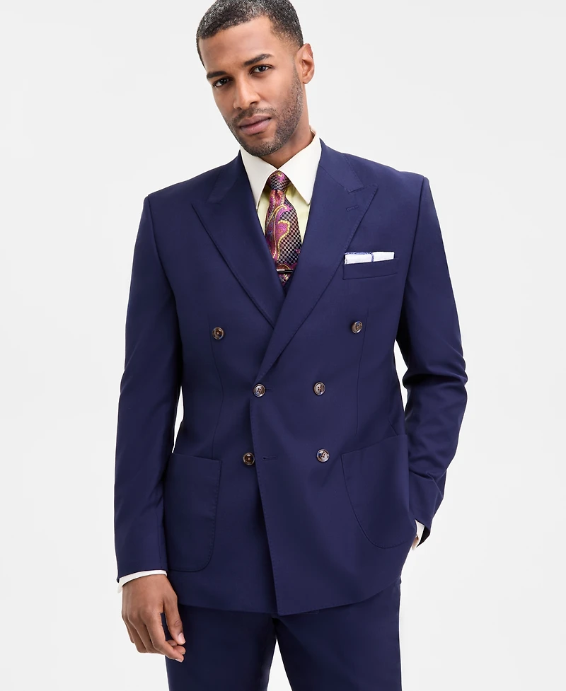 Tayion Collection Men's Classic-Fit Solid Double-Breasted Suit Separate Jacket