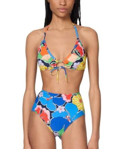Kate Spade Womens Printed Tie Front Bikini Top High Waist Bottoms