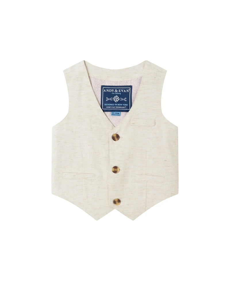 Andy & Evan Baby Boys Short Sleeve Buttondown Bowtie Vest Set