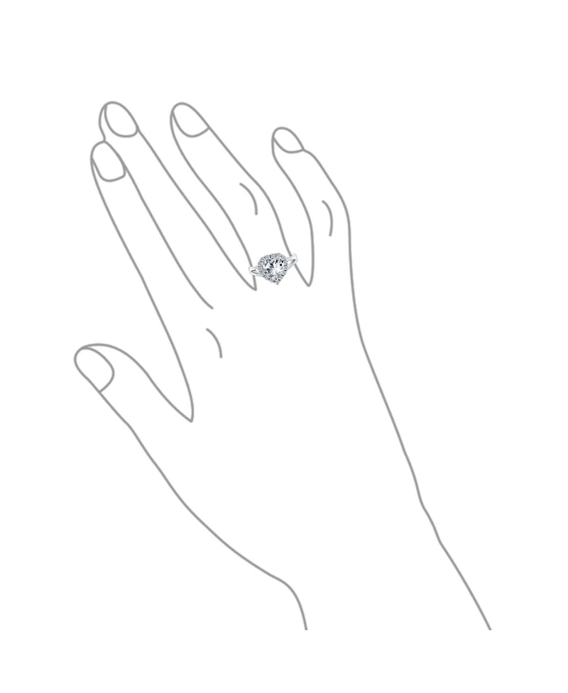 Bling Jewelry Romantic Statement 3CT Cz Halo Promise Heart Shape Ring .925 Sterling Silver Split Band