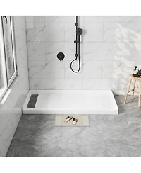 Casainc 60"W X 32"D Smc Single Threshold Shower Base Anti-Slip Shower Pan