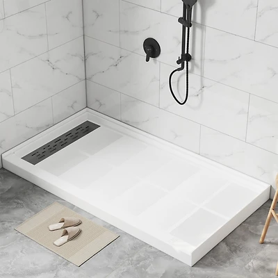 Casainc 60"W X 32"D Smc Single Threshold Shower Base Anti-Slip Shower Pan