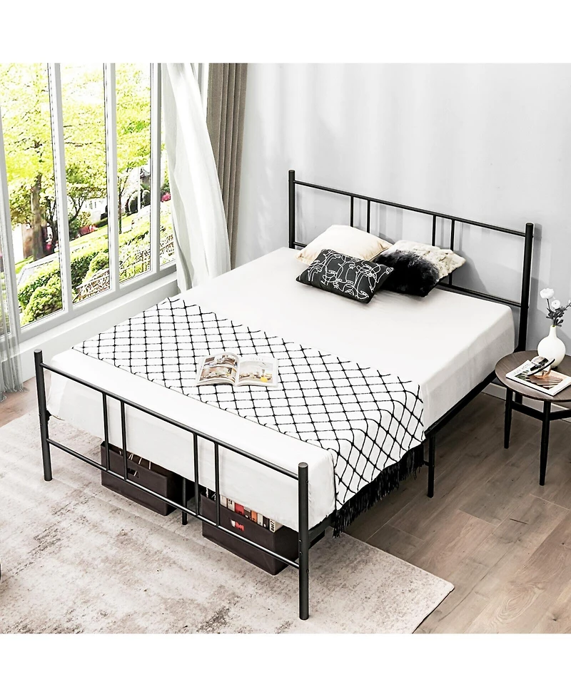Full Size Platform Bed Frame with High Headboard-Full Size