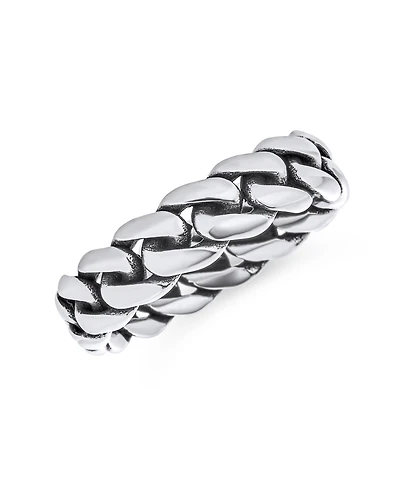 Bling Jewelry Solid Braided Celtic Eternity Band Knot Cable Curb Cuban Link Chain Rings .925 Sterling Silver 5MM