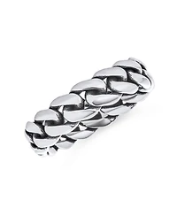 Bling Jewelry Solid Braided Celtic Eternity Band Knot Cable Curb Cuban Link Chain Rings .925 Sterling Silver 5MM