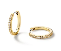 Ana Luisa Gold Huggie Hoop Earrings - Pave Huggie Hoops Medium