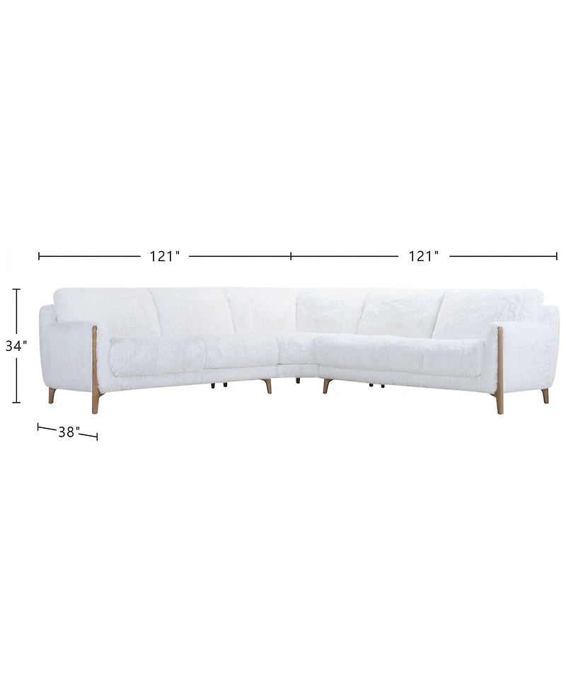 Briannie 3-Pc. Fabric L Sectional, Exclusively at Macy's