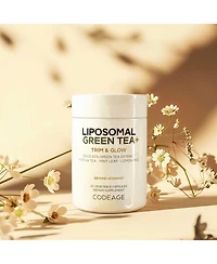 Codeage Liposomal Green Tea+ Egcg 50% Green Tea Extract, Matcha Green Tea Powder, Peppermint Leaf, Lemon Peel, Liposomal Delivery