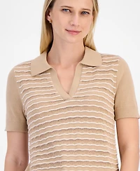 Nautica Jeans Women's Cotton Textured-Knit Sweater