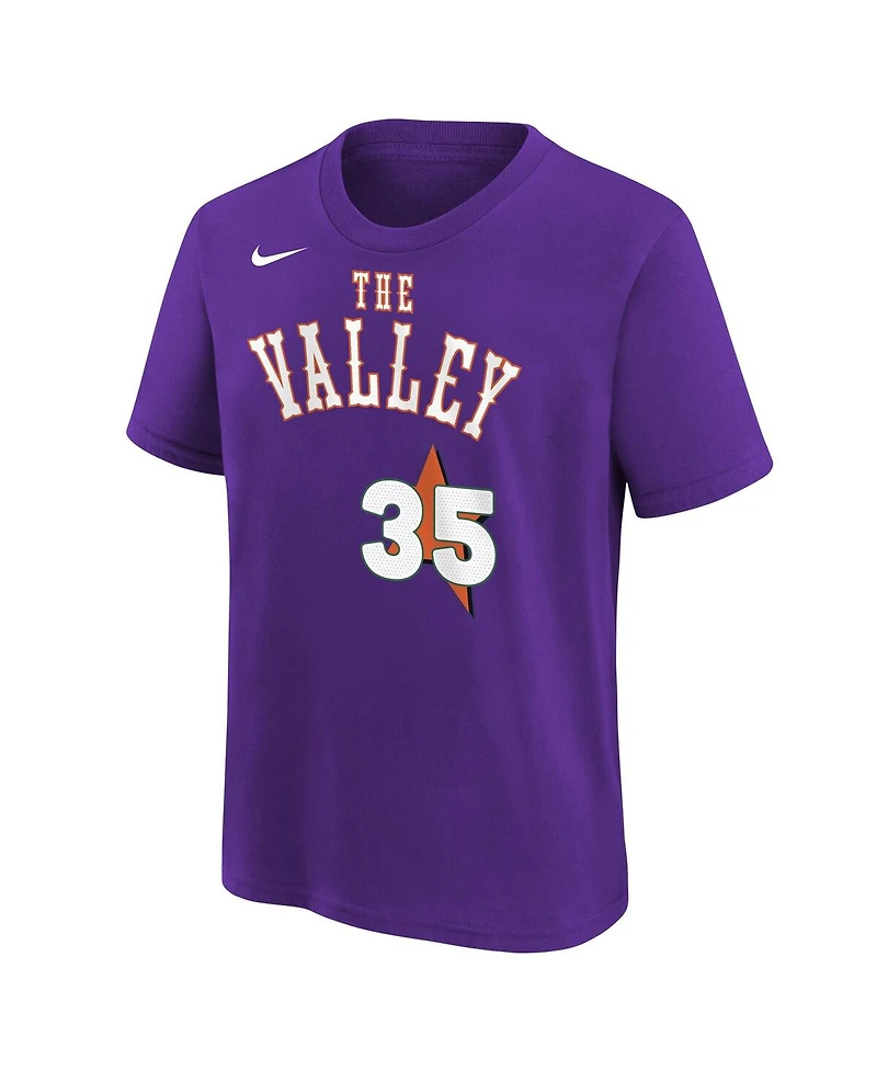 Nike Big Boys and Girls Kevin Durant Purple Phoenix Suns 2024/25 City Edition Name Number T-Shirt