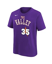 Nike Big Boys and Girls Kevin Durant Purple Phoenix Suns 2024/25 City Edition Name Number T-Shirt