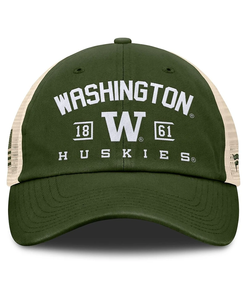 Fanatics Men's Olive Washington Huskies Oht Military Appreciation Frontier Trucker Adjustable Hat